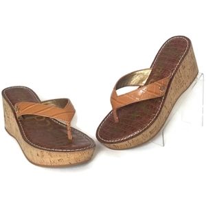 Sam Edelman Romy Thong Sandals Wedged Heel 8M